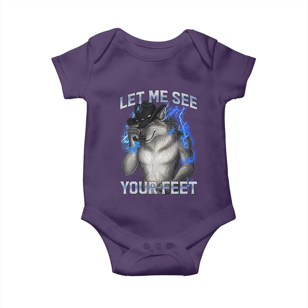 Funny Alpha Wolf Ironic Meme Baby Onesie Let Me See Your Feet