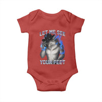 Funny Alpha Wolf Ironic Meme Baby Onesie Let Me See Your Feet