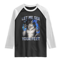 Funny Alpha Wolf Ironic Meme Raglan Shirt Let Me See Your Feet