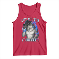 Funny Alpha Wolf Ironic Meme Tank Top Let Me See Your Feet