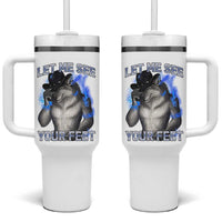 Funny Alpha Wolf Ironic Meme Tumbler With Handle Let Me See Your Feet