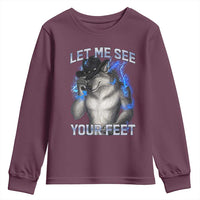 Funny Alpha Wolf Ironic Meme Youth Sweatshirt Let Me See Your Feet