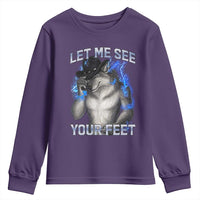 Funny Alpha Wolf Ironic Meme Youth Sweatshirt Let Me See Your Feet