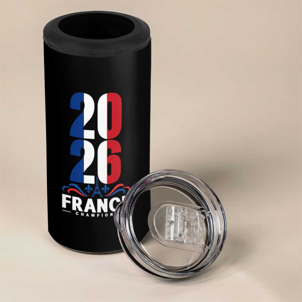 Vintage France Soccer Fan 4 in 1 Can Cooler Tumbler French Football Pride 2026