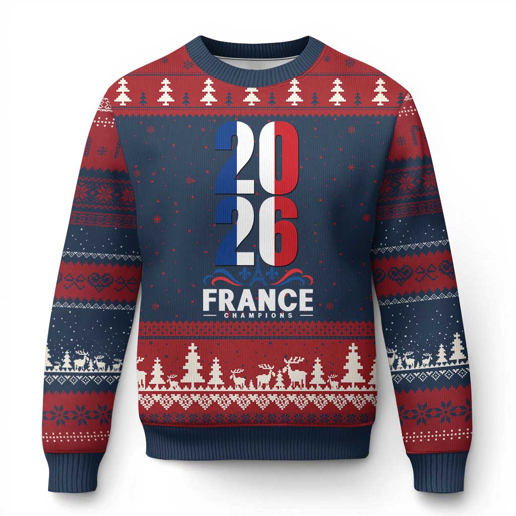 Vintage France Soccer Fan Ugly Christmas Sweater French Football Pride 2026