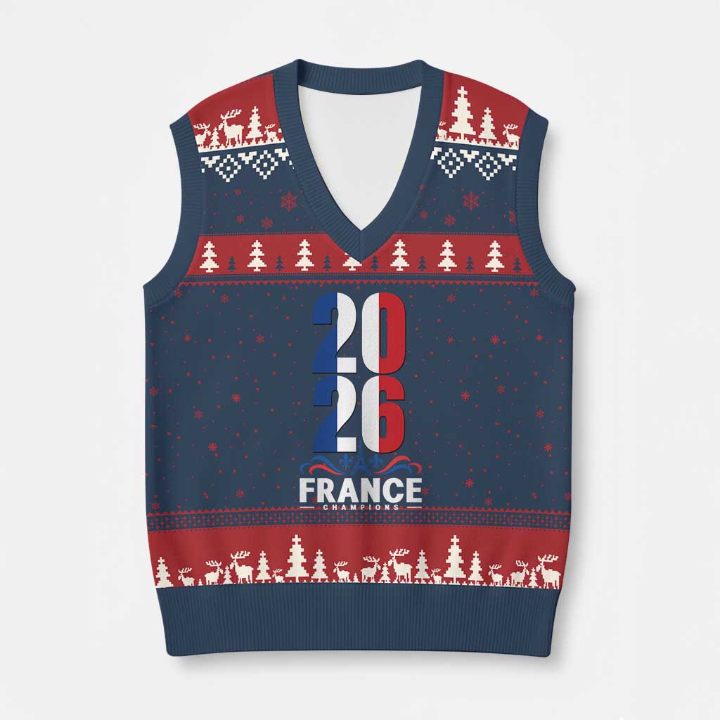 Vintage France Soccer Fan V-Neck Knit Sweater Vest French Football Pride 2026