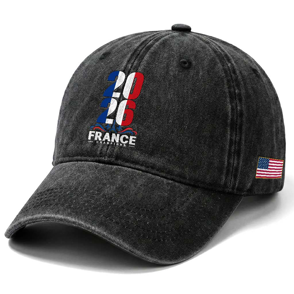 Vintage France Soccer Fan Washed Cotton Baseball Cap French Football Pride 2026