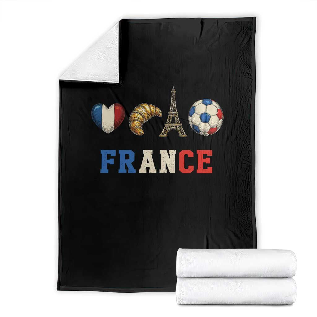 French Football Fan Throw Blanket France Soccer Game Day Gift