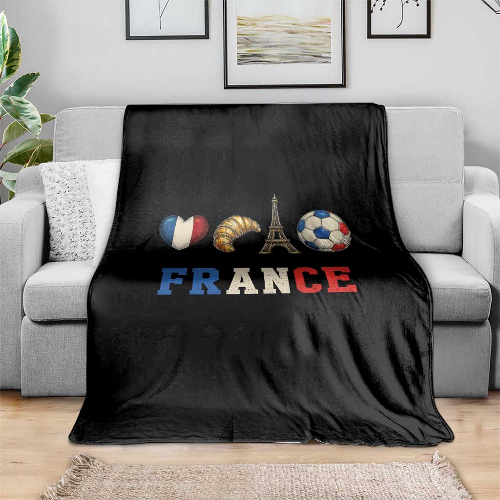 French Football Fan Throw Blanket France Soccer Game Day Gift
