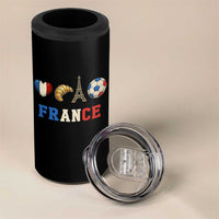 French Football Fan 4 in 1 Can Cooler Tumbler France Soccer Game Day Gift