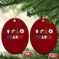 French Football Fan Ceramic Ornament France Soccer Game Day Gift