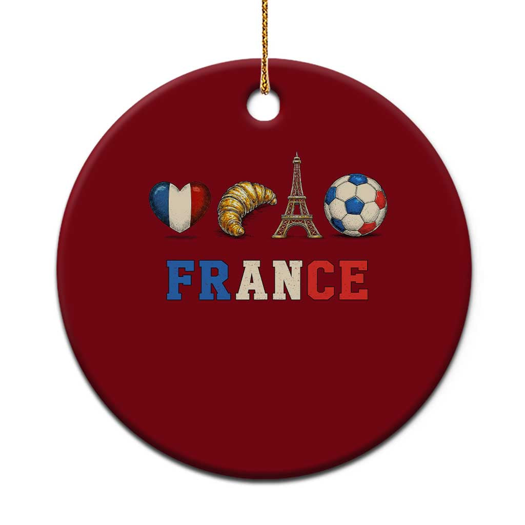 French Football Fan Ceramic Ornament France Soccer Game Day Gift