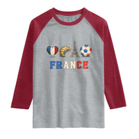 French Football Fan Raglan Shirt France Soccer Game Day Gift