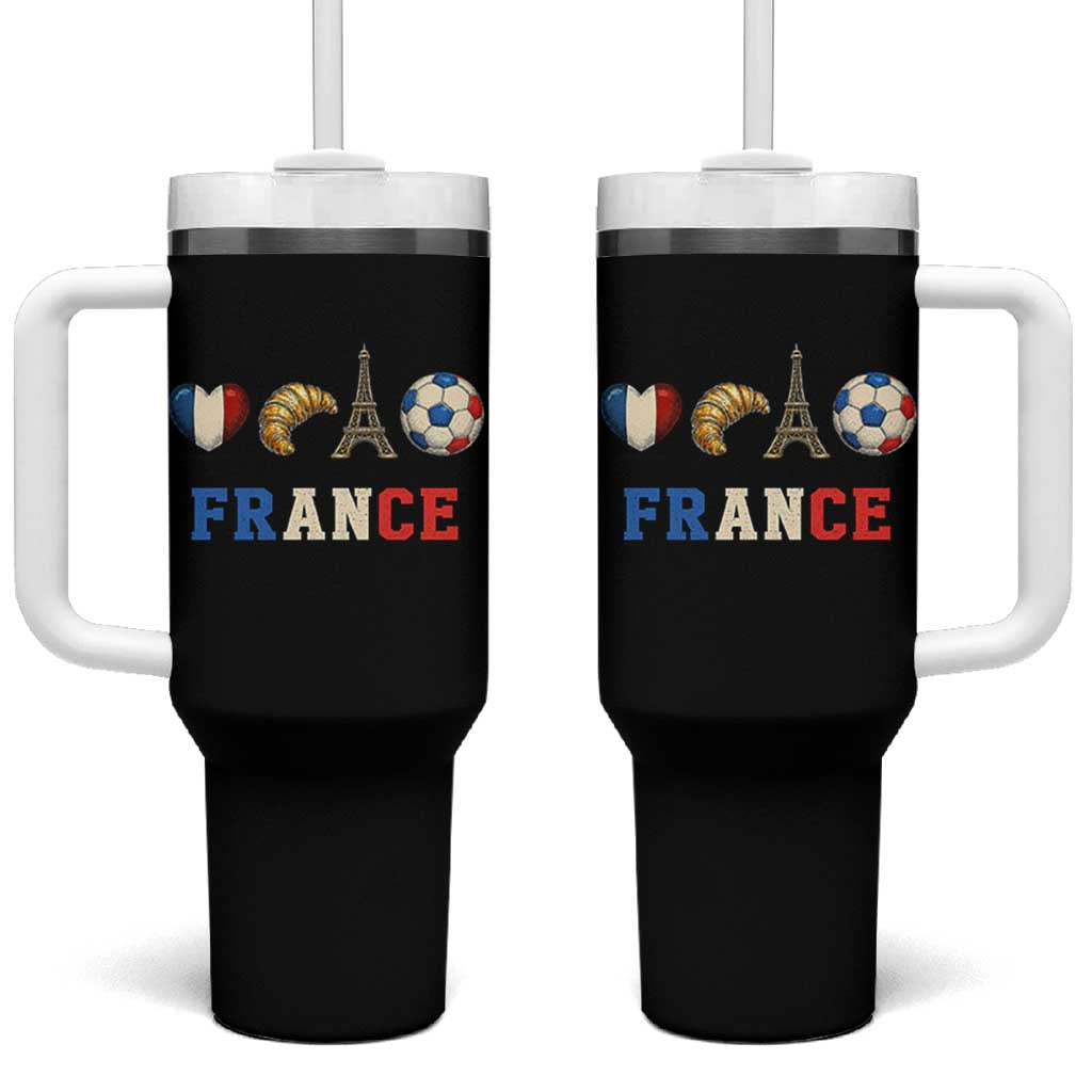 French Football Fan Tumbler With Handle France Soccer Game Day Gift