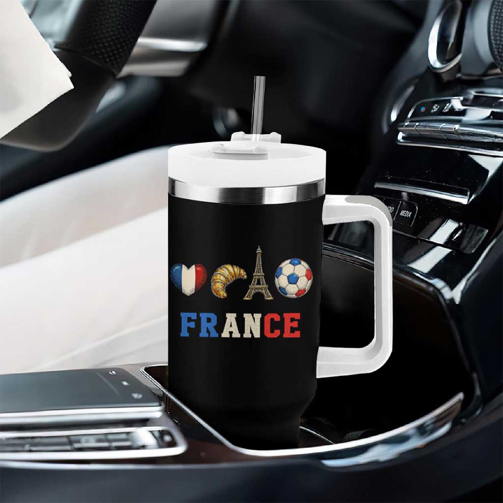 French Football Fan Tumbler With Handle France Soccer Game Day Gift