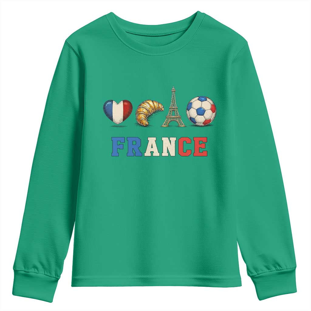 French Football Fan Youth Sweatshirt France Soccer Game Day Gift