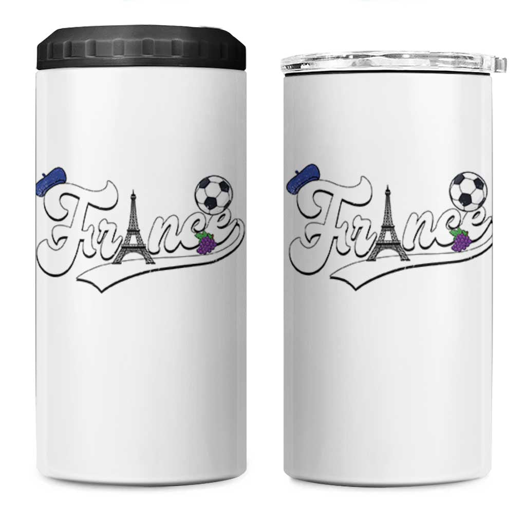 France Soccer Supporter 4 in 1 Can Cooler Tumbler Game Day French Football Gift