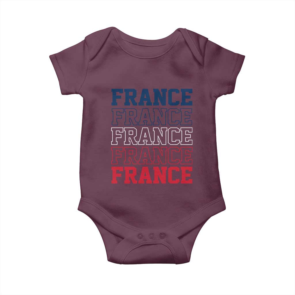 France Pride French Flag Patriotic Supporter Baby Onesie
