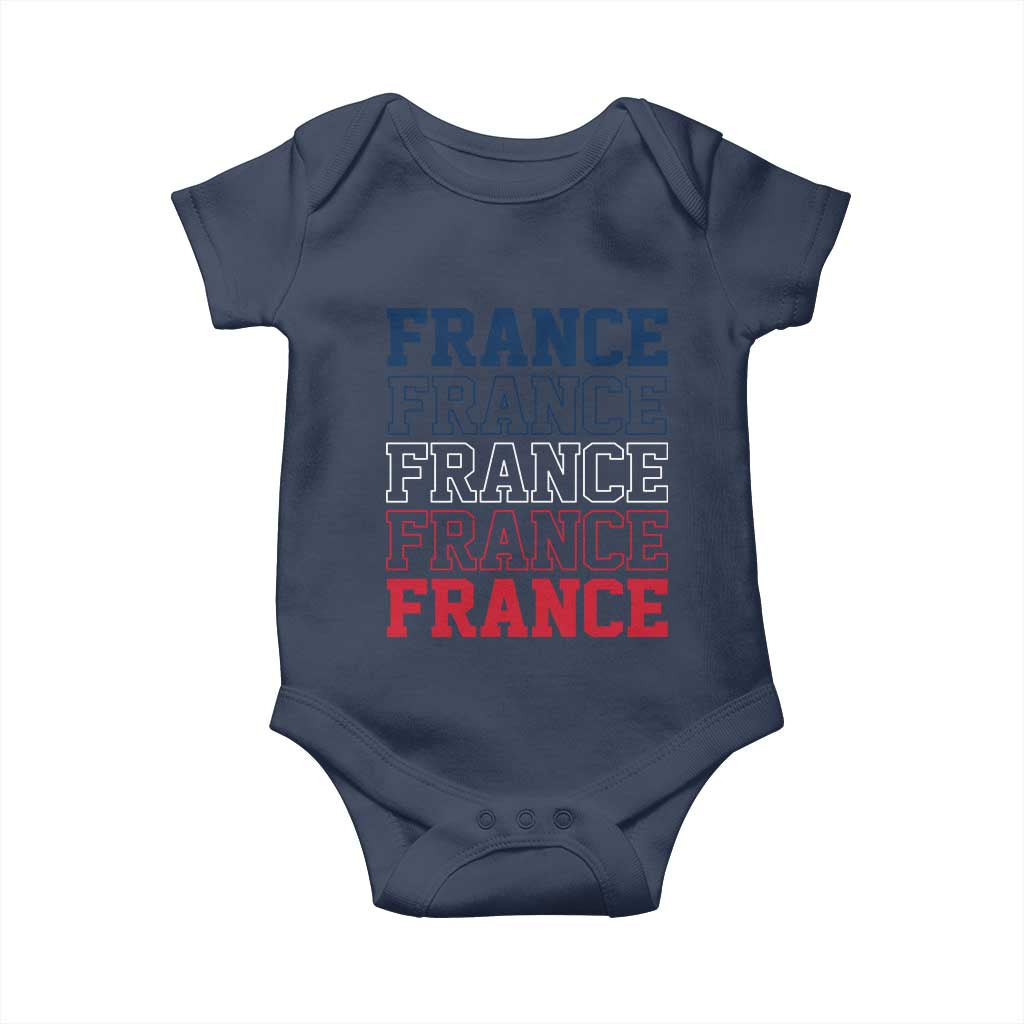 France Pride French Flag Patriotic Supporter Baby Onesie