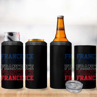 France Pride French Flag Patriotic Supporter 4 in 1 Can Cooler Tumbler