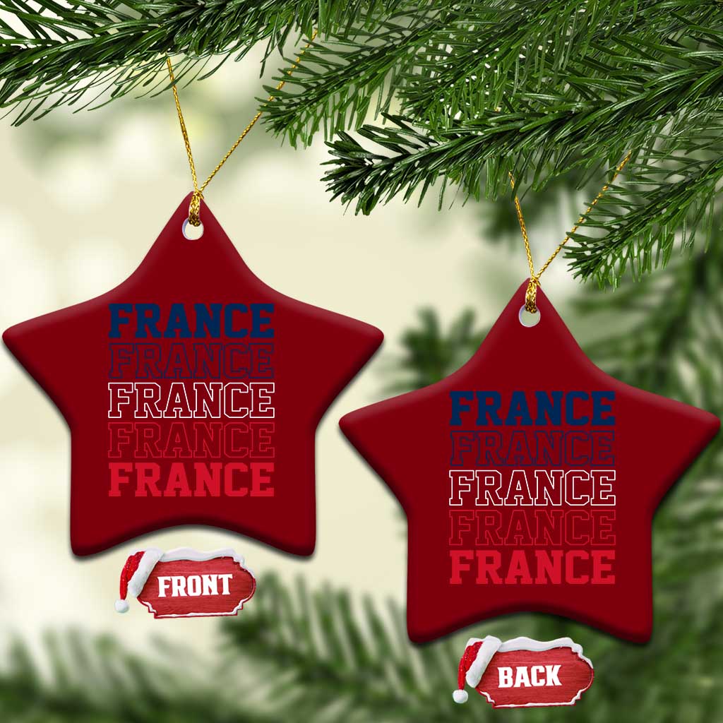 France Pride French Flag Patriotic Supporter Ceramic Ornament