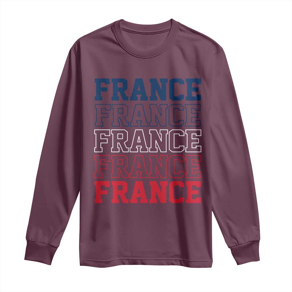 France Pride French Flag Patriotic Supporter Long Sleeve Shirt