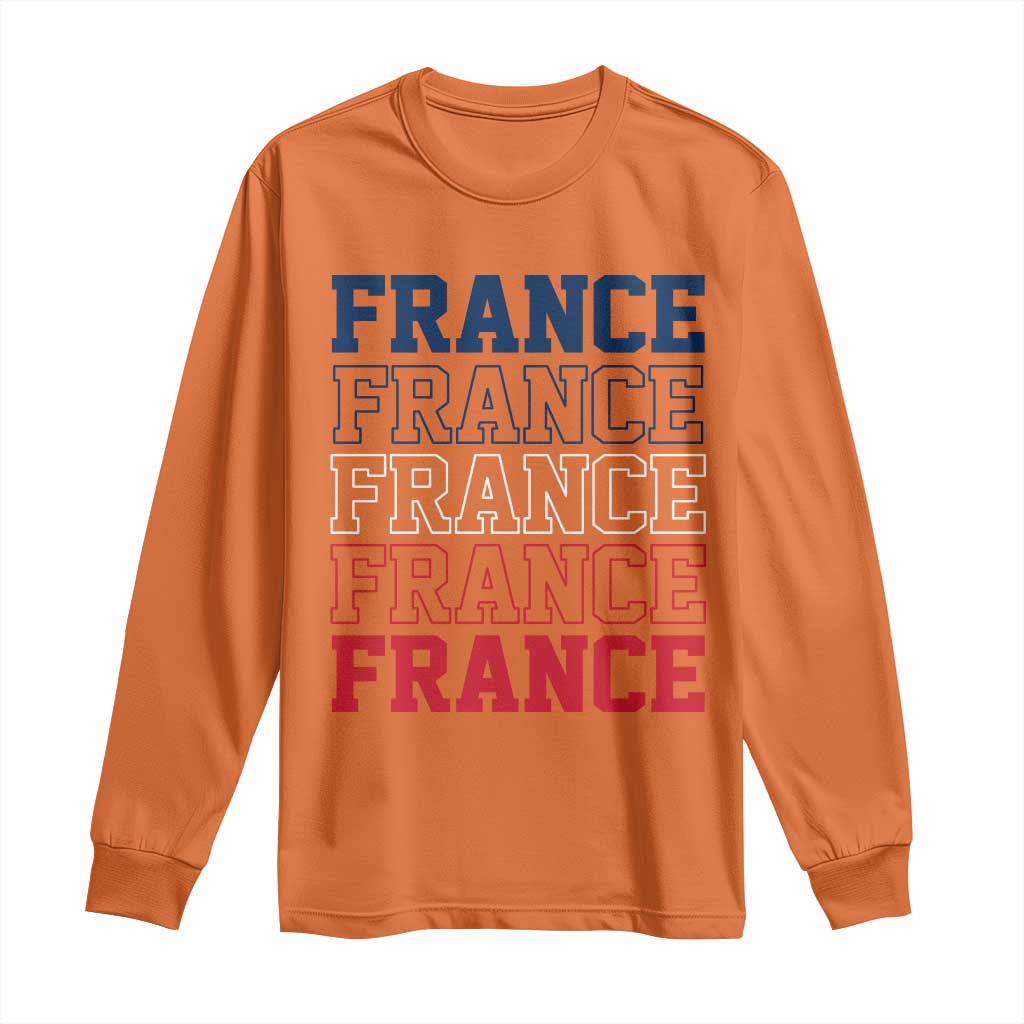 France Pride French Flag Patriotic Supporter Long Sleeve Shirt