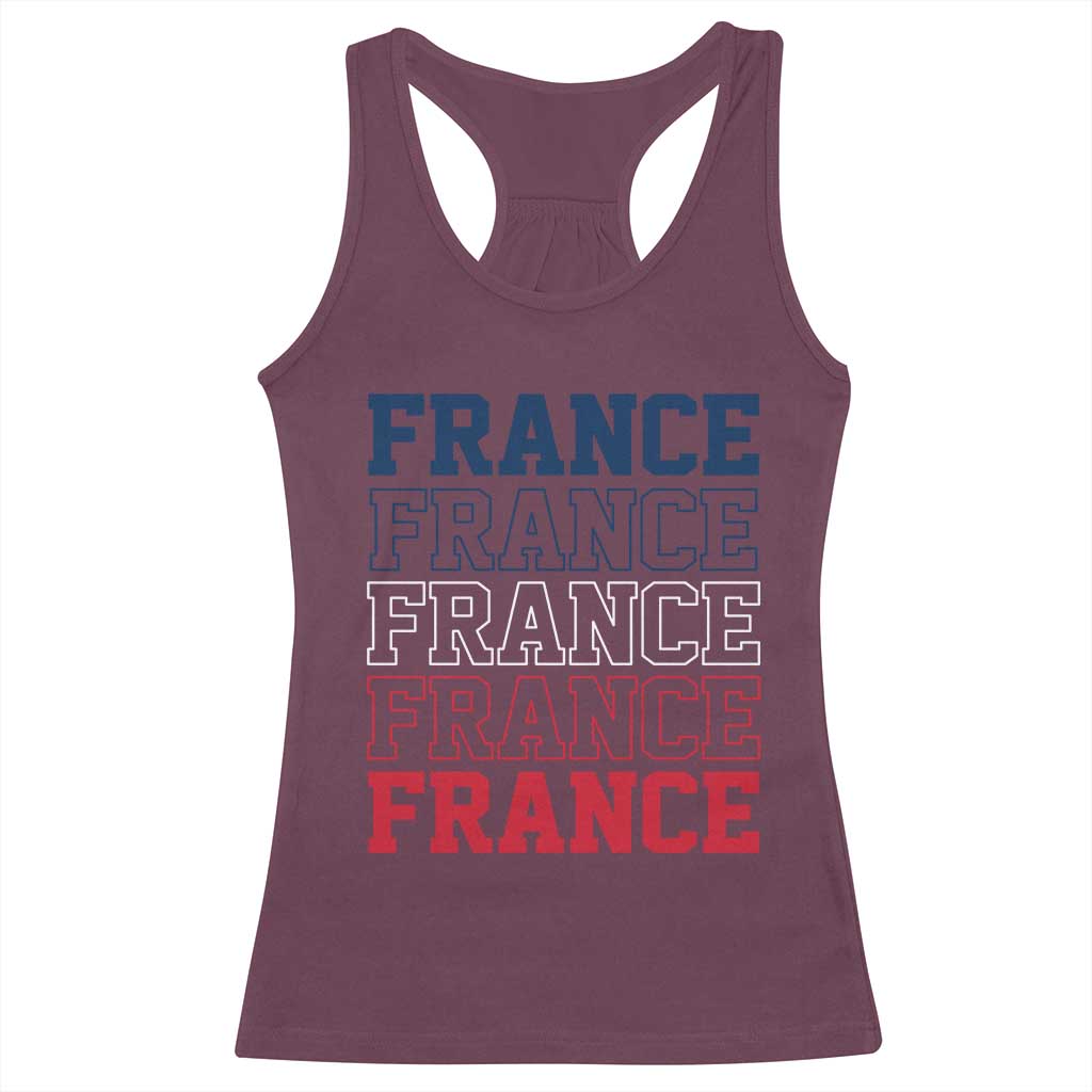 France Pride French Flag Patriotic Supporter Racerback Tank Top