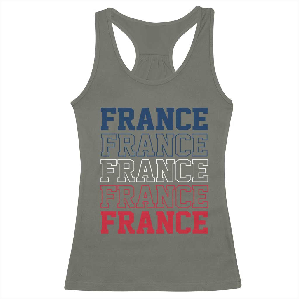 France Pride French Flag Patriotic Supporter Racerback Tank Top