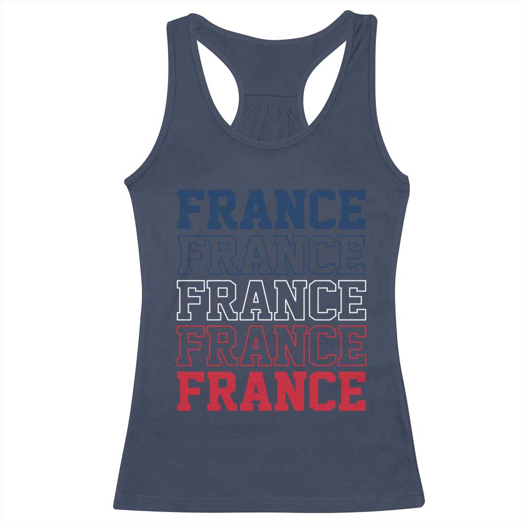 France Pride French Flag Patriotic Supporter Racerback Tank Top