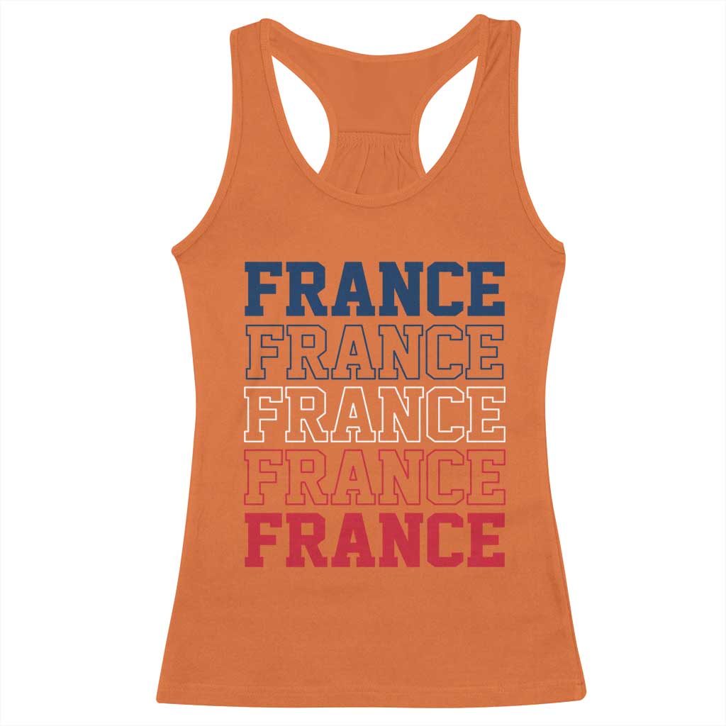 France Pride French Flag Patriotic Supporter Racerback Tank Top