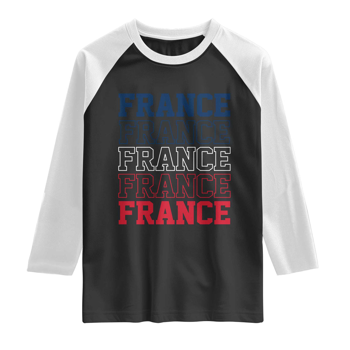 France Pride French Flag Patriotic Supporter Raglan Shirt