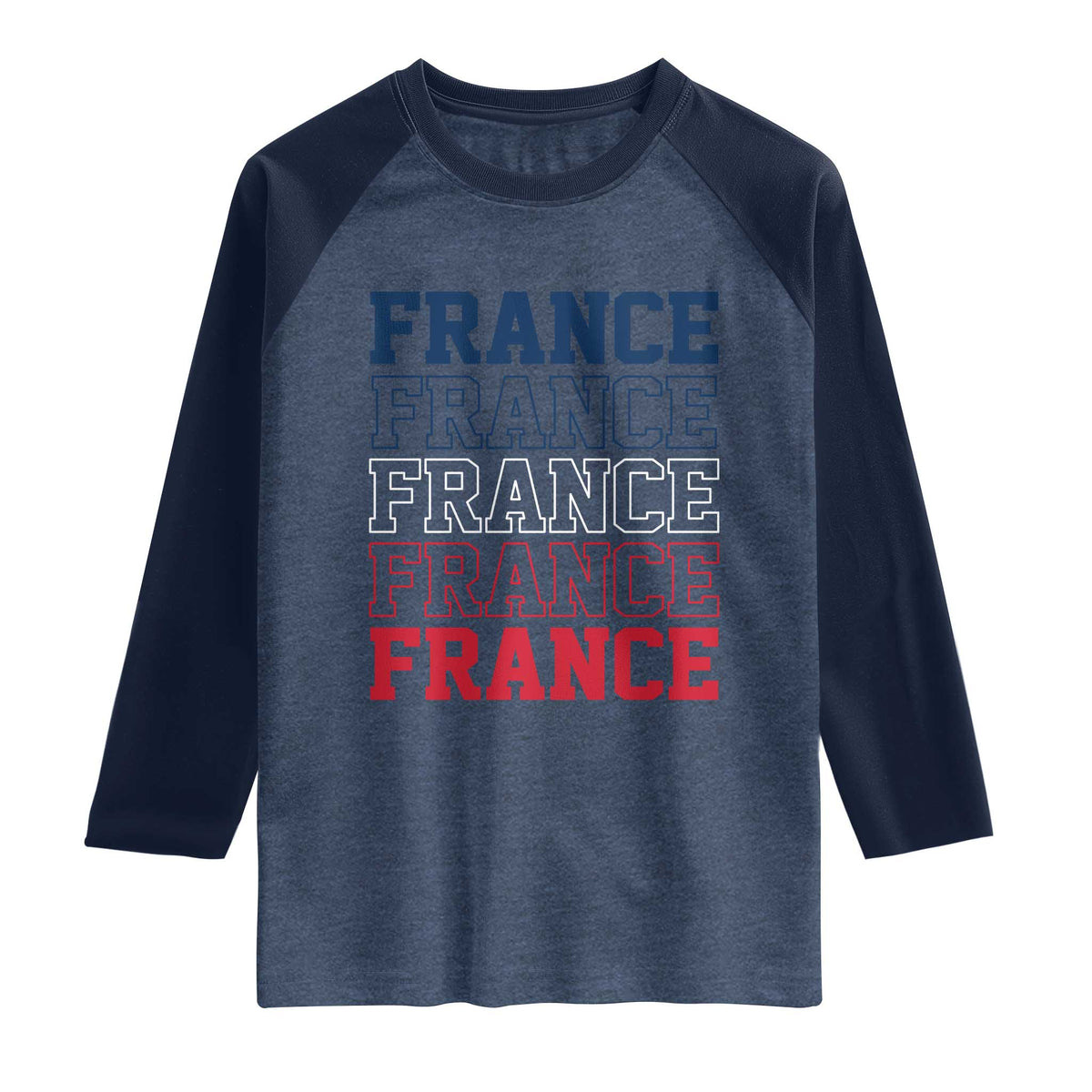 France Pride French Flag Patriotic Supporter Raglan Shirt