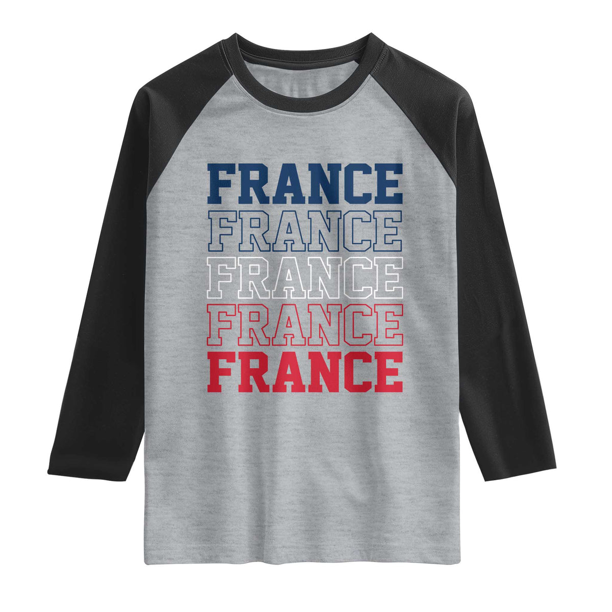 France Pride French Flag Patriotic Supporter Raglan Shirt
