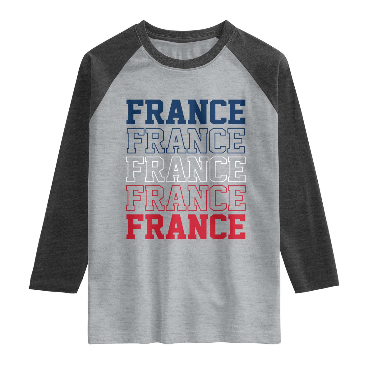 France Pride French Flag Patriotic Supporter Raglan Shirt