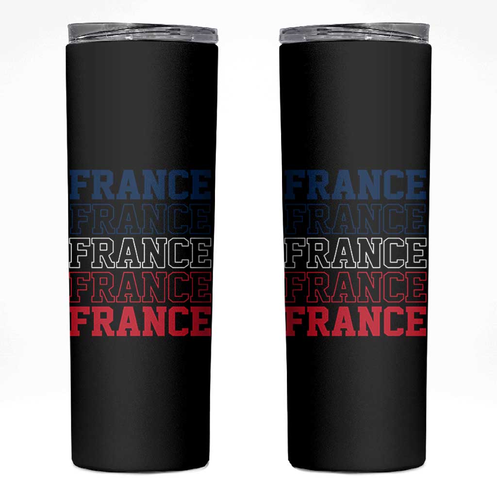 France Pride French Flag Patriotic Supporter Skinny Tumbler