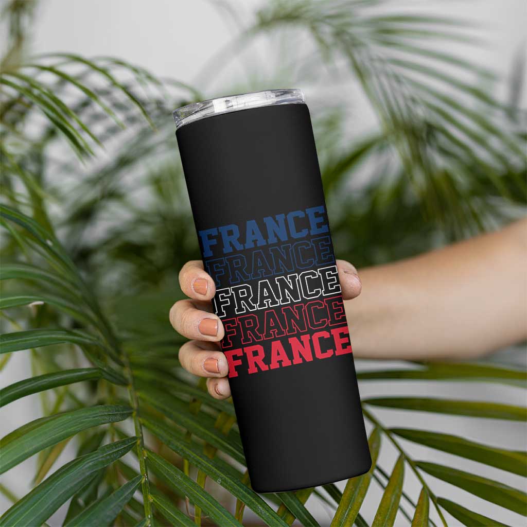 France Pride French Flag Patriotic Supporter Skinny Tumbler