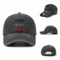 France Pride French Flag Patriotic Supporter Washed Cotton Baseball Cap