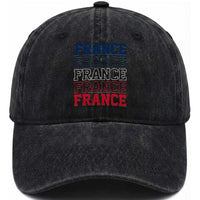 France Pride French Flag Patriotic Supporter Washed Cotton Baseball Cap