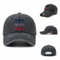 France Pride French Flag Patriotic Supporter Washed Cotton Baseball Cap