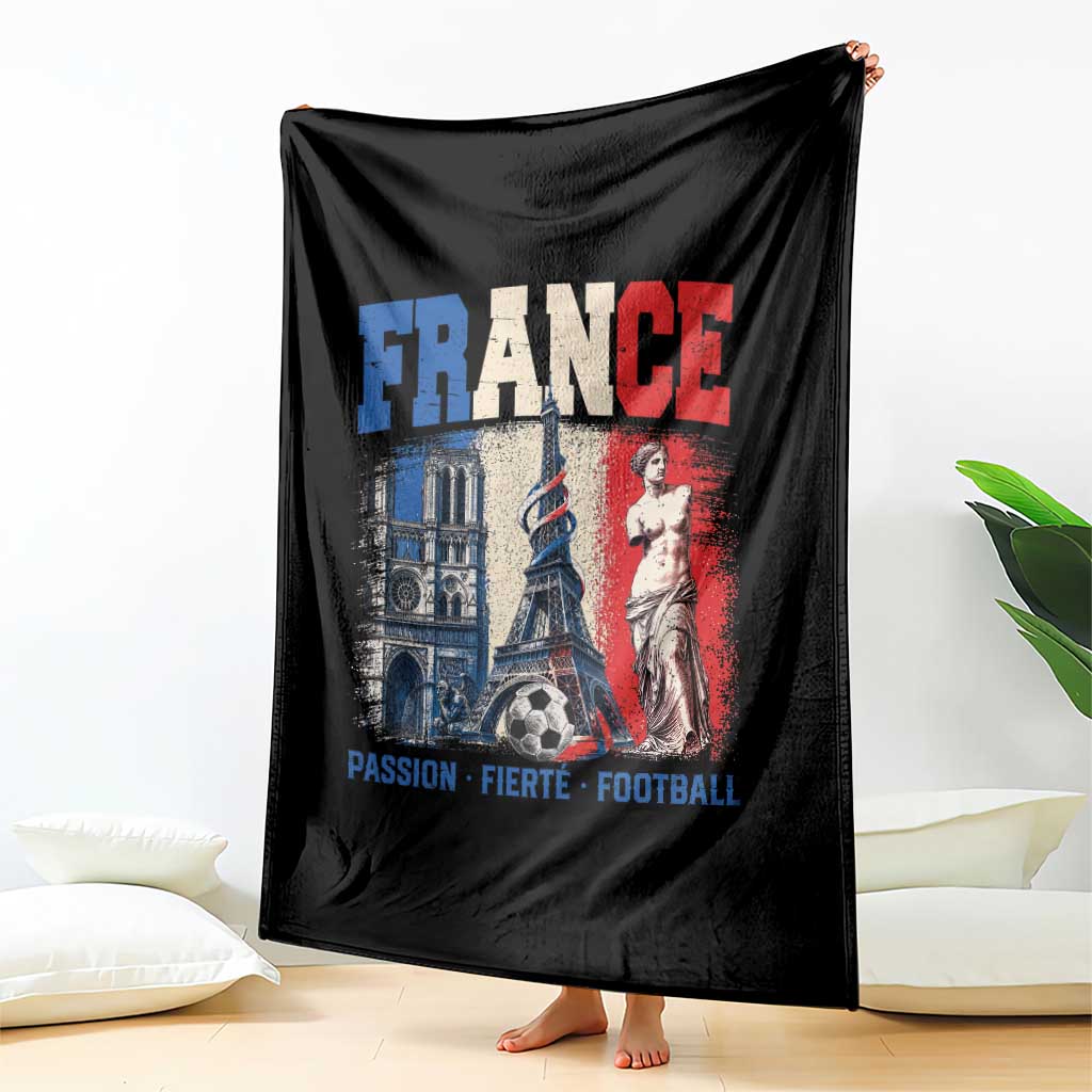 France Soccer Fan Passion Throw Blanket Fierté Football French Supporter Gift
