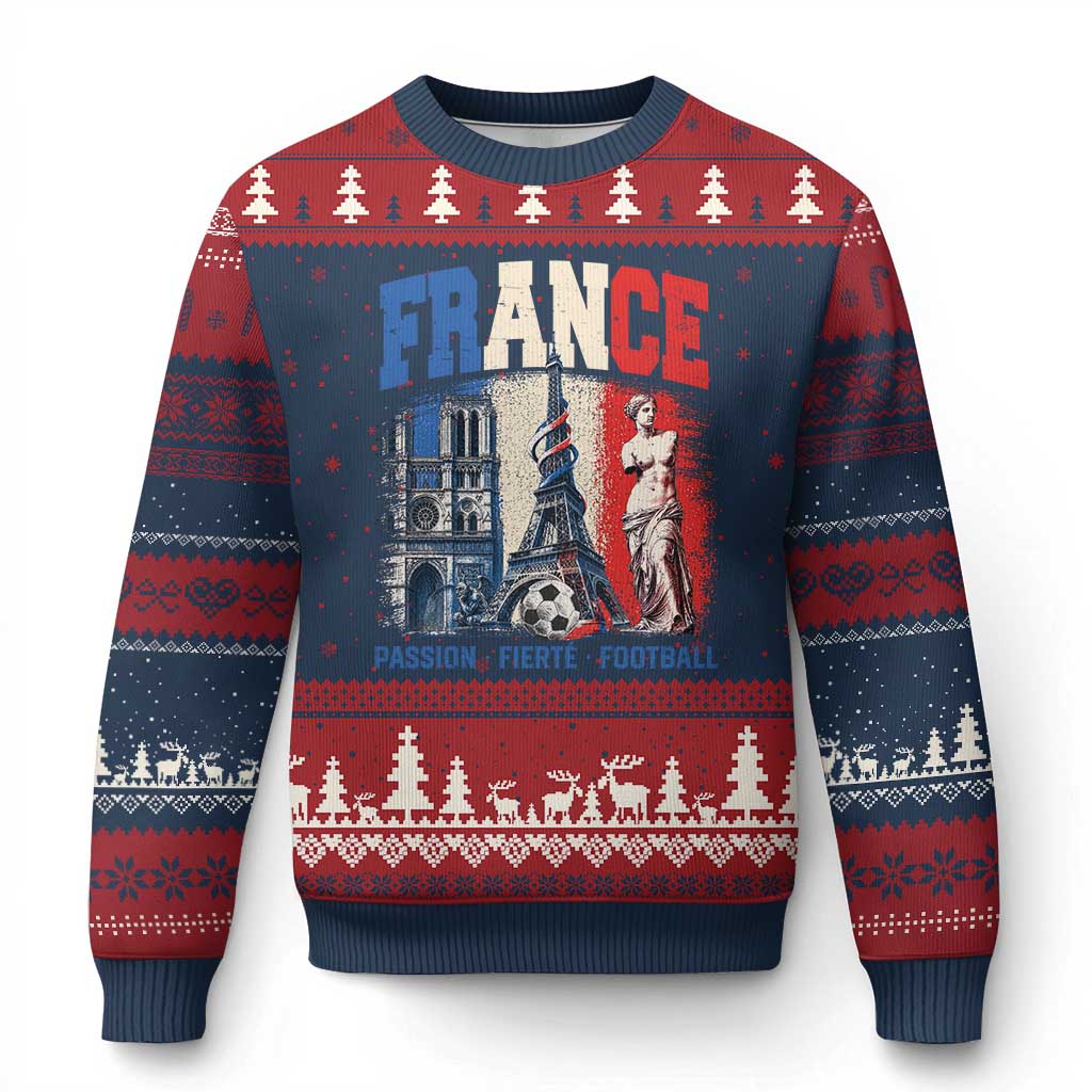 France Soccer Fan Passion Ugly Christmas Sweater Fierté Football French Supporter Gift