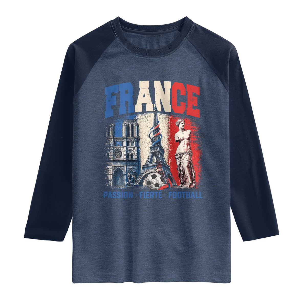 France Soccer Fan Passion Raglan Shirt Fierté Football French Supporter Gift