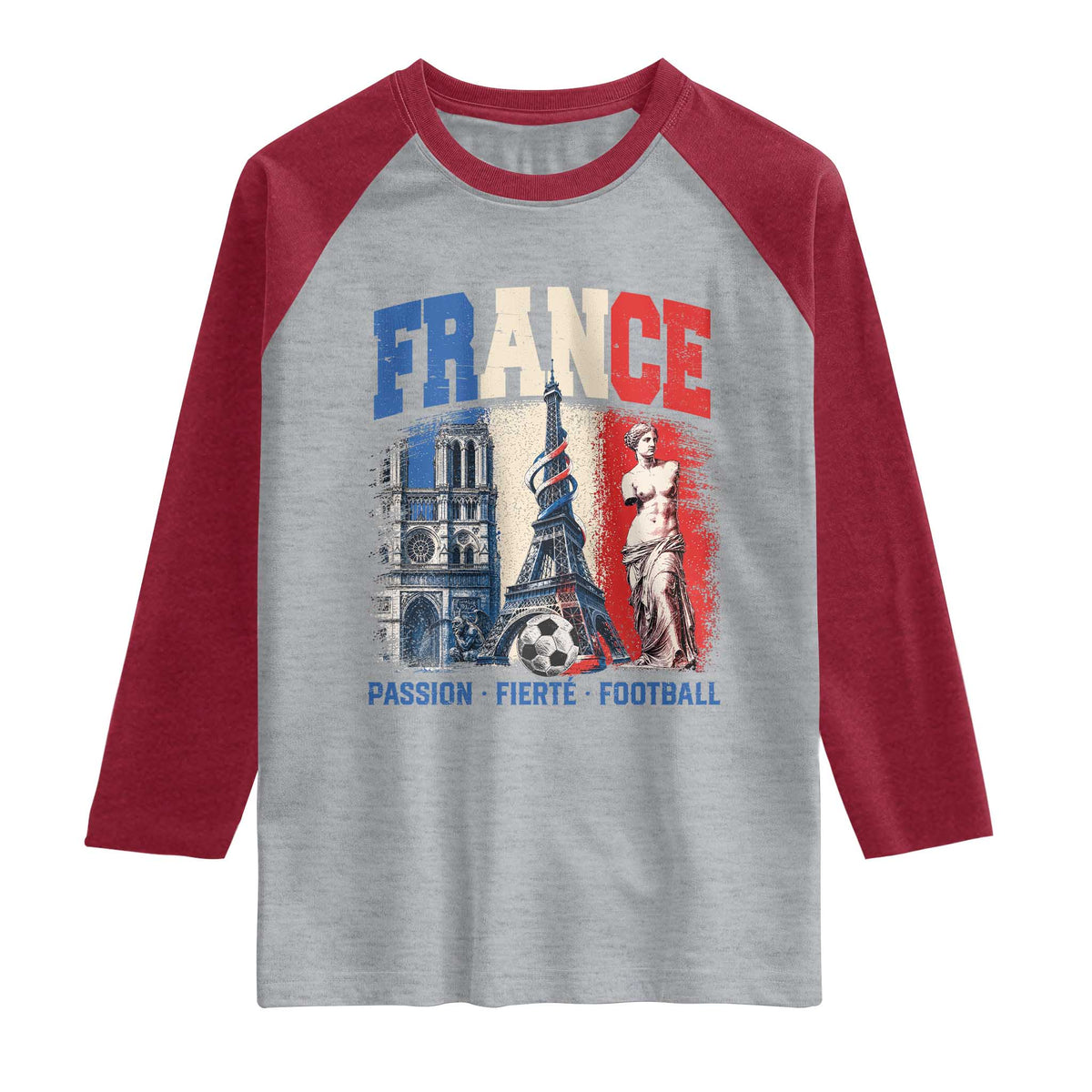 France Soccer Fan Passion Raglan Shirt Fierté Football French Supporter Gift