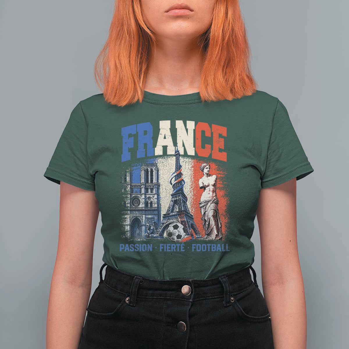 France Soccer Fan Passion T Shirt For Women Fierté Football French Supporter Gift