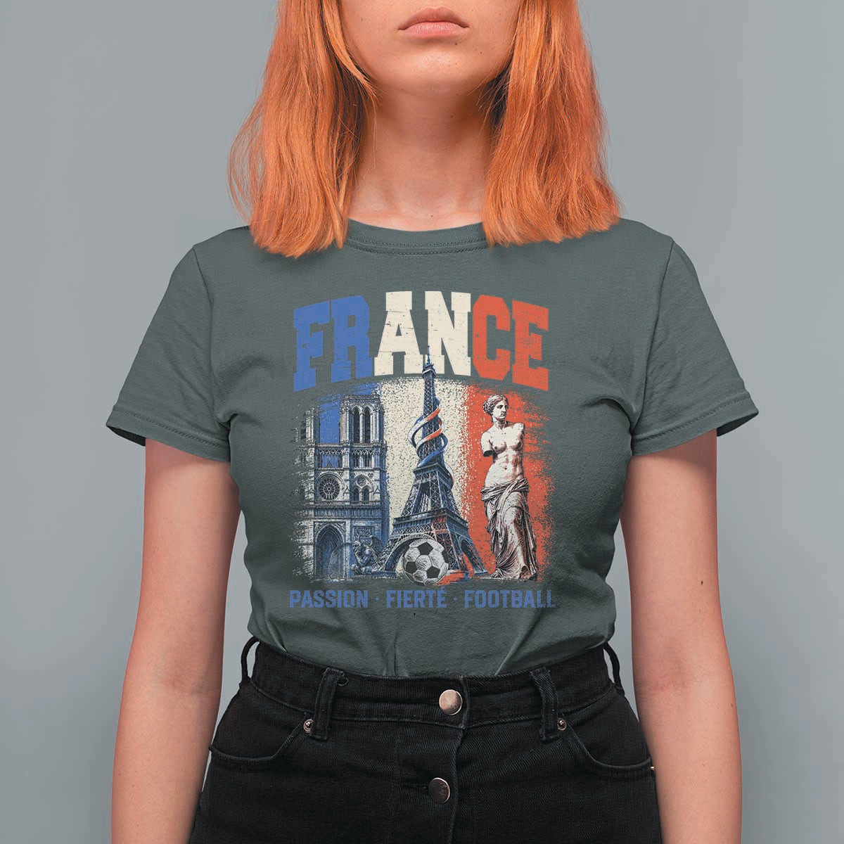 France Soccer Fan Passion T Shirt For Women Fierté Football French Supporter Gift