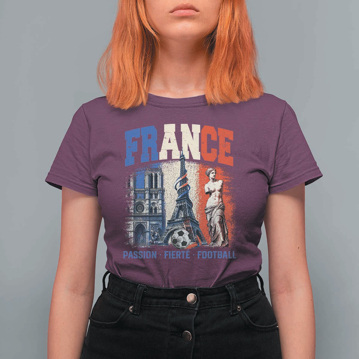 France Soccer Fan Passion T Shirt For Women Fierté Football French Supporter Gift