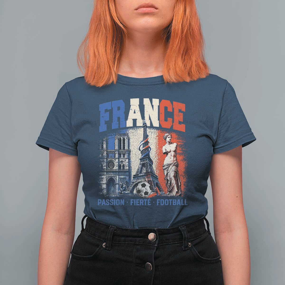 France Soccer Fan Passion T Shirt For Women Fierté Football French Supporter Gift