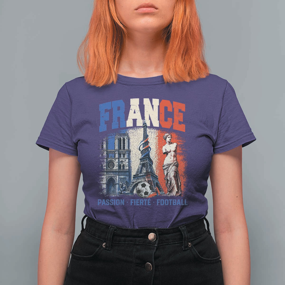 France Soccer Fan Passion T Shirt For Women Fierté Football French Supporter Gift