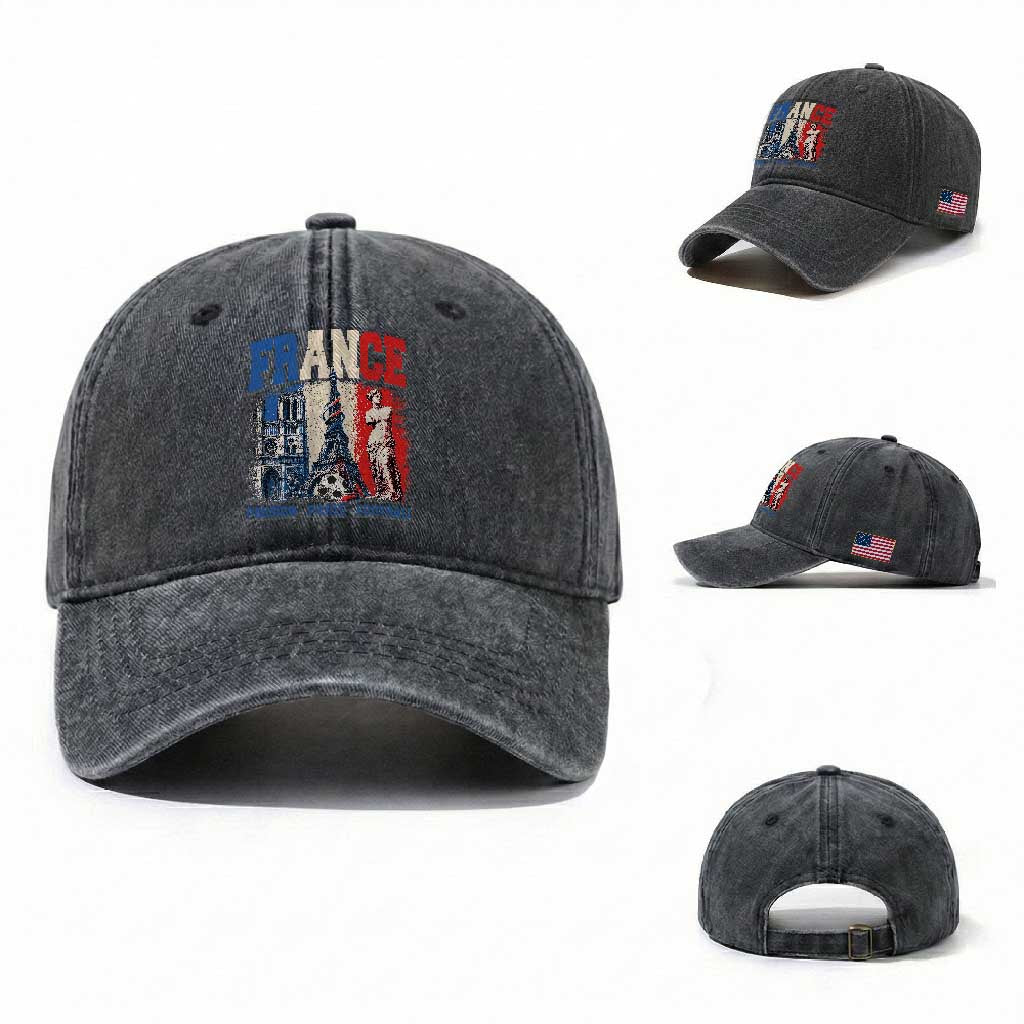 France Soccer Fan Passion Washed Cotton Baseball Cap Fierté Football French Supporter Gift